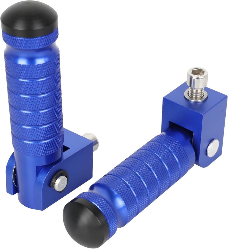 MOCODUO Motorcycle M8 Universal Foot Pegs CNC Foldable & Anti-Skid 90 Degree Motorbike Pegs Fits for Super 73, Motorcycle, Bicycle, Mini Bike, Electric Motor, ATVs, UTVs, Go Karts, Quads, Scooters Blue - Image 2